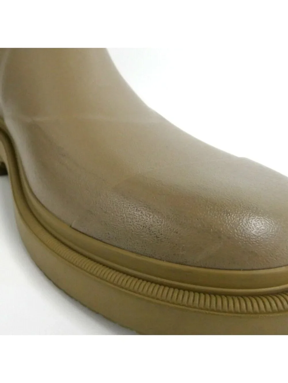 Chanel Lava Rain Boots Long 37 Dark Beige Khaki Shoes